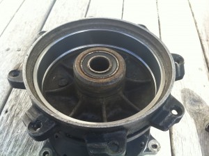 rear hub with new brake liner